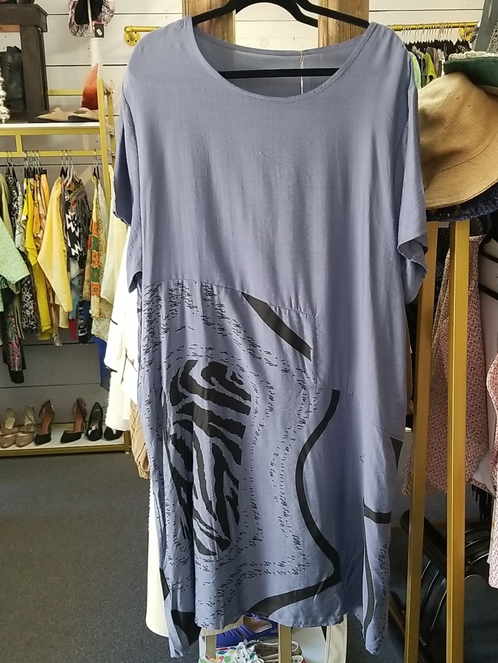 Pomelo Slate Blue Relaxed Tunic Top